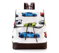 Racing Cars Pattern Women Backpack, Small Travel Flap Rucksack Handbag Causal Daypack for Ladies Girls