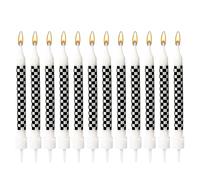 Racing Cars Themed Sparkler Candles, Black and White Checkered Flag Candle Toppers & Decorations for Car Party Favors