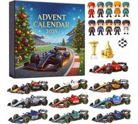 Racing Christmas Advent Calendar 2025,24-Day Countdown,Contains 24 Acrylic Racing Car Ornaments,The Gift for Enthusiasts, Ultimate Christmas Countdown Gift (1 PCS)