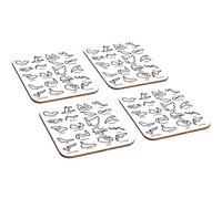 Racing Circuit Tracks Collage F1 GP 4 Piece Wooden Coaster Set