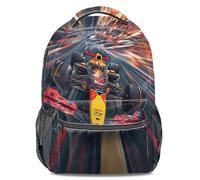 Racing Core Aesthetic Backpack - Hyper-Speed Motorcore Rucksack with Radial Blur Design for Speed Enthusiasts and Students
