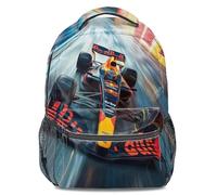 Racing Core Aesthetic Backpack - Hyper-Speed Motorcore Rucksack with Radial Blur Design for Speed Enthusiasts and Students