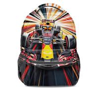 Racing Core Aesthetic Backpack - Hyper-Speed Motorcore Rucksack with Radial Blur Design for Speed Enthusiasts and Students