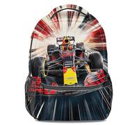 Racing Core Aesthetic Backpack - Hyper-Speed Motorcore Rucksack with Radial Blur Design for Speed Enthusiasts and Students