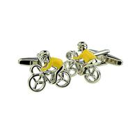 Racing Cyclist In Winners Yellow Jersey Cufflinks X2AJ502