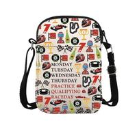 Racing Days Of The Week Car Crossbody Bag F1 Messenger Bag Motorsport Carry On Bag Qualifying Day Gift Race Lover Gift (Raceday Cross Body)