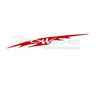 Racing Development Car Sticker, Car Body Door Side Auto Long Stripe, Car Side Decal, Flame Pattern Graphics Stickers, Personality Trend Power's Racing Development Sports Sticker, Car Reflective Water