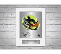Racing Driver Lando Norris 2021 Helmet Signed Photo Display Mount A4
