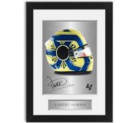 Racing Driver Lando Norris 2022 Helmet Signed Photo Display Mount A4 Framed Poster