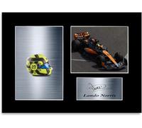 Racing Driver Lando Norris 2023 Helmet Car Signed Photo Display Mount A4 Poster
