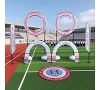 Racing Drone Training Kit, RC Helicopter Practice Track with Racing Air Rings, Arch Obstacles, Banner Flags, Landing Pad for Schools and Beginners