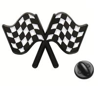 Racing Finish Line Chequered Flag Lapel Pin Badge Brooch
