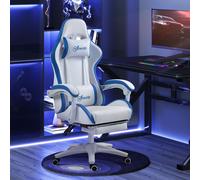 Vinsetto Racing Style Gaming Chair with Footrest, Blue, Blue