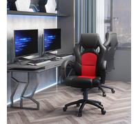 Vinsetto Racing Gaming Chair Swivel Home Office Gamer Chair With Wheels Black, Black