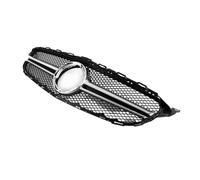 Racing Grill Front Grille Compatible With W205 C Class 2019-2021 C200 C300 C250 C43 AMG Upper Bumper Hood Mesh Grid(Silver)
