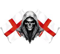 Racing Grim Reaper Skull England Flag Car Motorbike Bike Van Sticker LSGREng3s