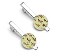 Racing Horse Pattern Men's Tie Clips Shirt Cufflinks Suit Accessories Classic Silver Tack Pins for Business Wedding Anniversary