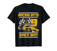 Racing Into 9th Birthday Boys 9 Year Old Kids Since 2017 T-Shirt