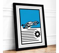 Racing Machine Retro Framed Wall Art Print A2 (59.4×42cm) Black, Wall Decor for Living Room, Bedroom, Office & Home, Ready to Hang, Art Gift