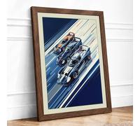 Racing Momentum Modern Framed Wall Art Print A3 (42×29.7cm) Walnut, Wall Decor for Living Room, Bedroom, Office & Home, Ready to Hang, Art Gift