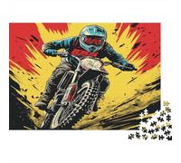 Racing Motocross Rider Motorcycle Puzzle 38x26cm/1000pcs Erwachsene Puzzle,Home Decor