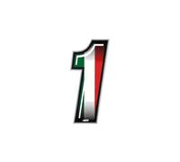 Racing Number Flag 1, Slim, 10 x 6.5 cm
