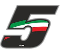 Racing Number Flag 5, Medium, 10 x 7.5 cm