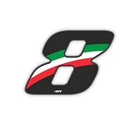 Racing Number Flag 8, Slim, 10 x 6.5 cm