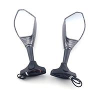 Racing Rearview Mirrors With Turn Signals For Kawasaki Ninja 500R For Ninja 650 Er6f(Carbon-Smoke)