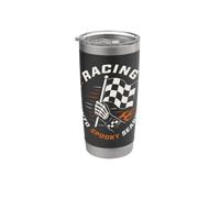 Racing Spooky Season Checkered Flag Skeleton Driver Stainless Steel Insulated Tumbler