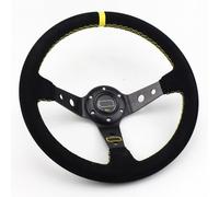 Racing Steering Wheel 14inch Black Deep Corn Racing Steering Wheel Universal Rally Drift Sport(Dark Grey)