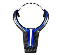 Racing Steering Wheel Carbon Fiber Steering Wheel Trim Cover For B&MW M2 F87 M3 F80 M4 F82 M5 F10 M6 F06(Carbon blue)