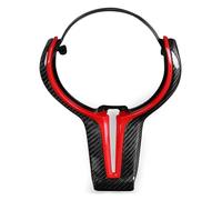 Racing Steering Wheel Carbon Fiber Steering Wheel Trim Cover For B&MW M2 F87 M3 F80 M4 F82 M5 F10 M6 F06(Carbon red)