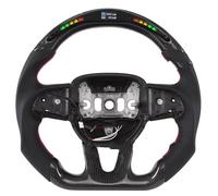 Racing steering wheel Compatible With Dodge For Challenger 2015 2016 2017 2018 2019 2020 2021 Lights Carbon Fiber Perforated PU Racing Sport Steering Wheel(Type A)