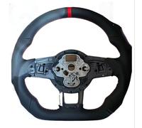 Racing steering wheel Compatible With VW For Gti For Golf Mk7 2015 2016 2017 2018 2019 With Paddle Shift Holes Red Stitching Half Perforated PU Steering Wheel