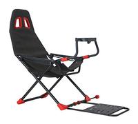 Racing steering wheel simulator cockpit with ergonomic seat and foldable steering wheel stand for the ultimate gaming experience