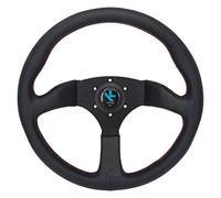 Racing Steering Wheel Universal 350mm 14" Inch Flat Steering Wheel With Horn Button Automobile Race Leather Classic
