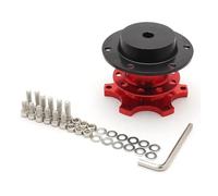 Racing Steering Wheel Universal Racing 6 Hole Steering Wheel Quick Release Hub Kit Wheel Hub Adapter Car Accessoriess(RED)