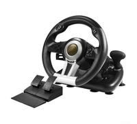 Racing Steering Wheel with Pedals for PS4 for xbox PC Switch - 180 Degree Rotation Gaming Wheel with Paddle Shifters and Suction Cups - Black Orange 30cm(black)