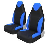 Racing Style Integrated Front Bucket Seat Cover Flat Cloth Auto Accessories Universal For Lada For LARGUS Car Seat Covers(Blue 2pcs)
