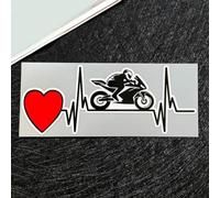 Racing Style Motorbike Decals Heartbeat Design Waterproof PVC(A) | High-visibility racing pattern, weather-resistant PVC, suitable for helmets, for bikes, cars, long-lasting color