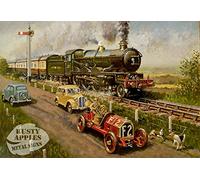 Racing The GWR Train- Golden Age Of The Steam Train - Metal Sign - 3 Sizes To Choose 16” X 12” 400 X 300 mm