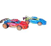 Racing Toy Cars Set, Die-Cast Sports Cars with Spoilers, 2-Pack Multi-Colour Collection (Blue+Red)
