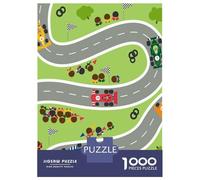 Racing Track 1000 Piece Jigsaw Puzzle Paper for Adults Overhead View Puzzle Game for Family 70x50cm/1000pcs