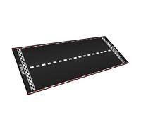 Racing Track Play Mat, Polyester Road Rug for Boys’ Playroom | Black Runner with Winding Roads, Marked Start Finish Line, Supports Educational Games and Directional Awareness
