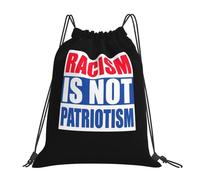 Racism Is Not Patriotism Unisex String Backpack Waterproof Drawstring Bag Lightweight Pe Bag For Football Climbing Swim