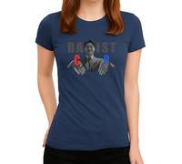 Racist/ C or P - Funny Meme Design with Irony and Black Humour, Perfect Fun Motif Ladies T-Shirt, navy blue, XXL