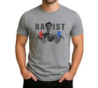 Racist/ C or P - Funny Meme Design with Irony and Black Humour, Perfect Fun Motif Men's T-Shirt, gray, XXL