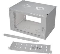 RACK Cabinet SET 19" 6U 350mm glass grey with 150mm shelf & 1U Blank