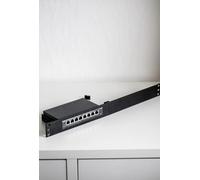 Rack Mount 1U for TP-Link TL-SG105, SG108, OC200 - 19" Bracket | 3D Printed - Network Accessory for Server Racks (Black, TP-Link TL-SG108+Blank Lid)